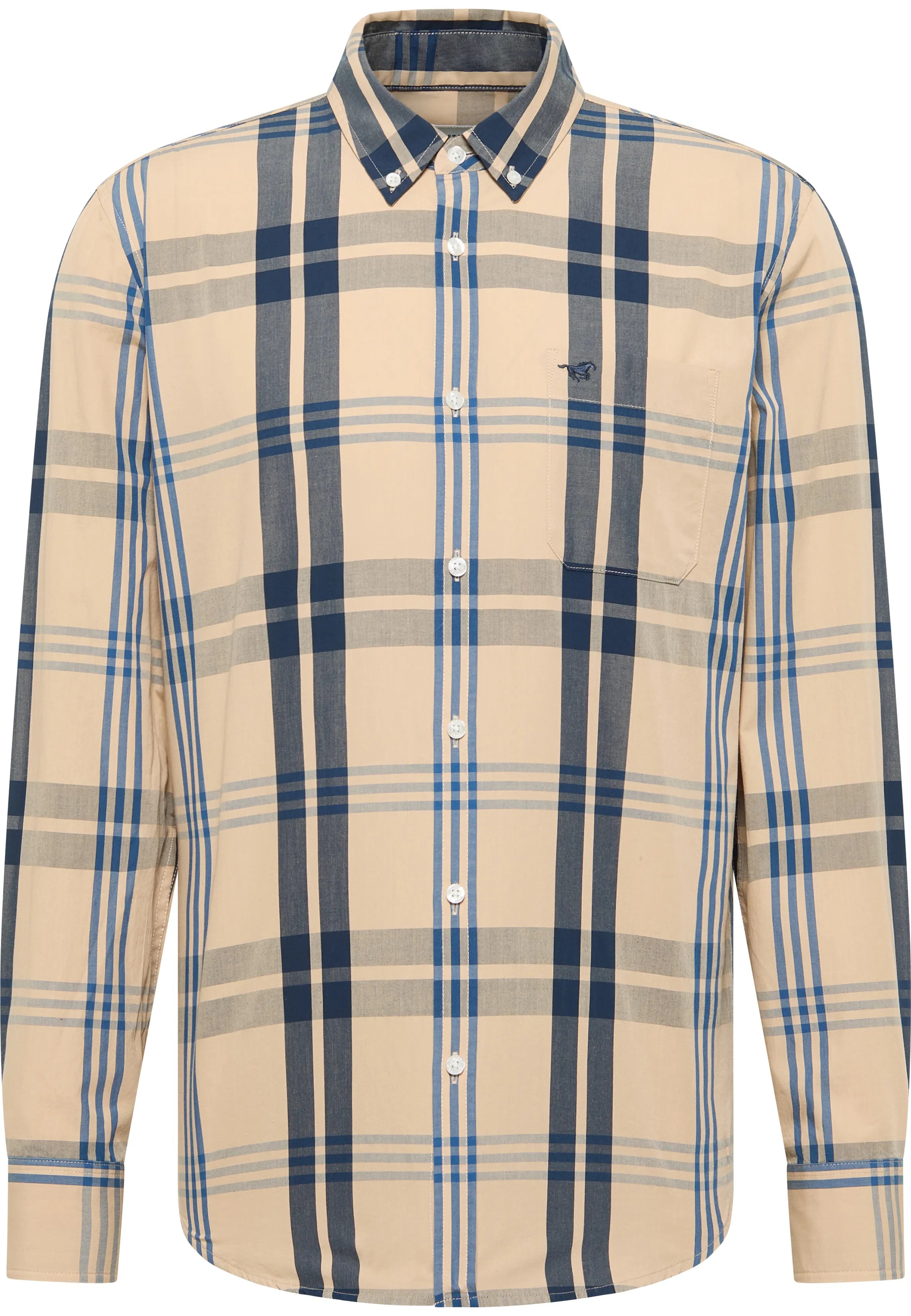Męska Koszula Mustang Style Chester Big Check Navy 1017529 12858