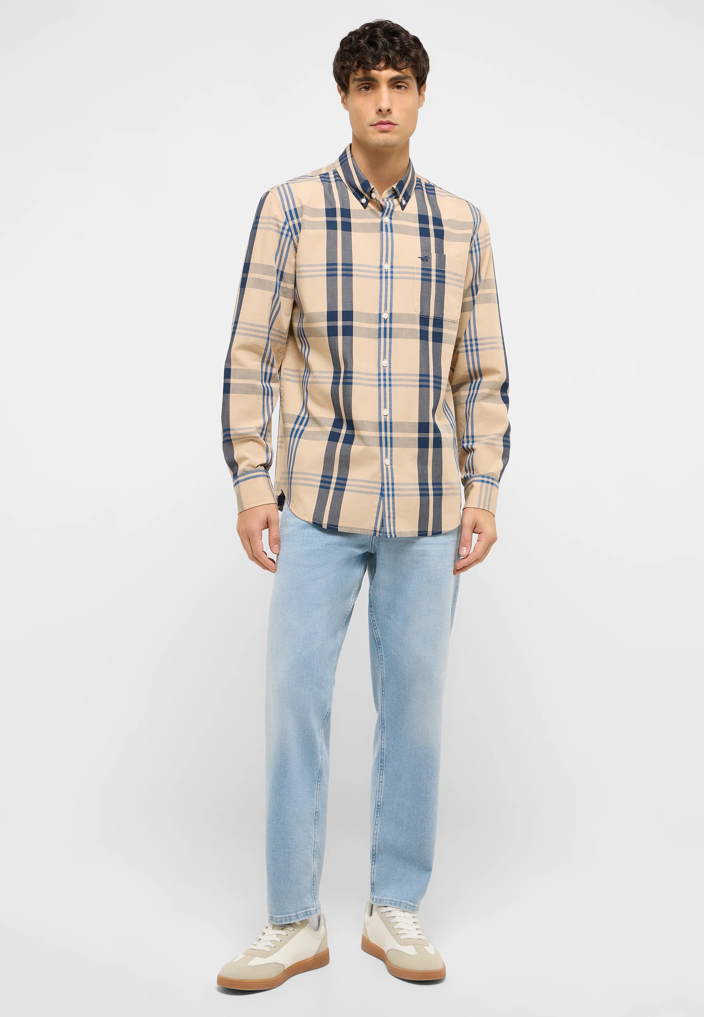 Męska Koszula Mustang Style Chester Big Check Navy 1017529 12858