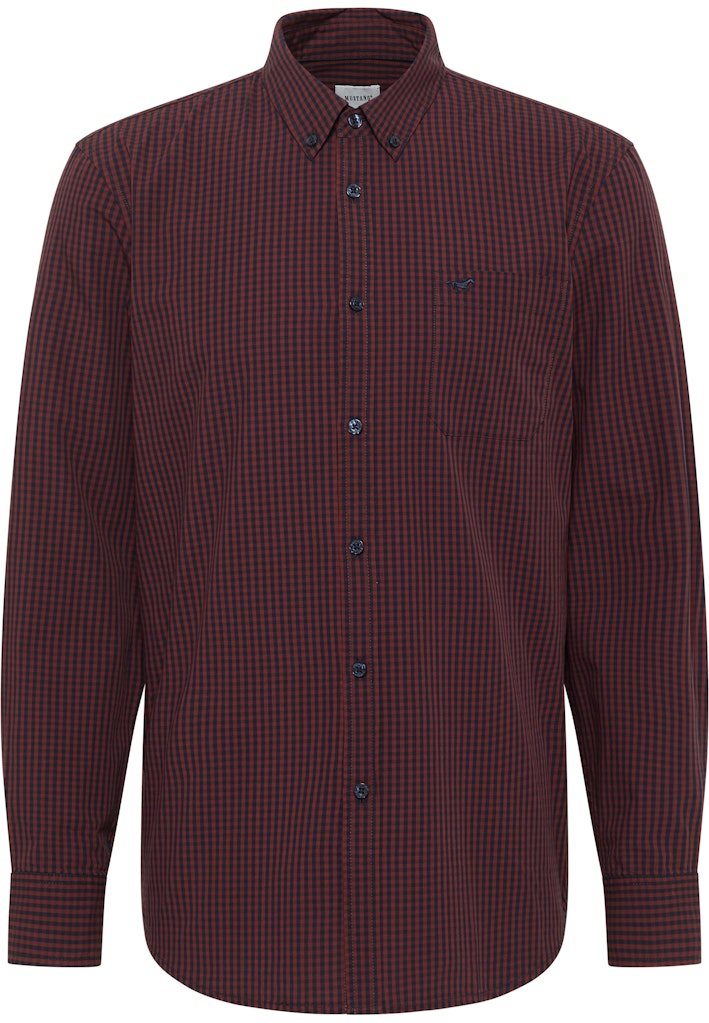 Męska Koszula Mustang Style Chester Brown Navy Gingham 1015905 12668