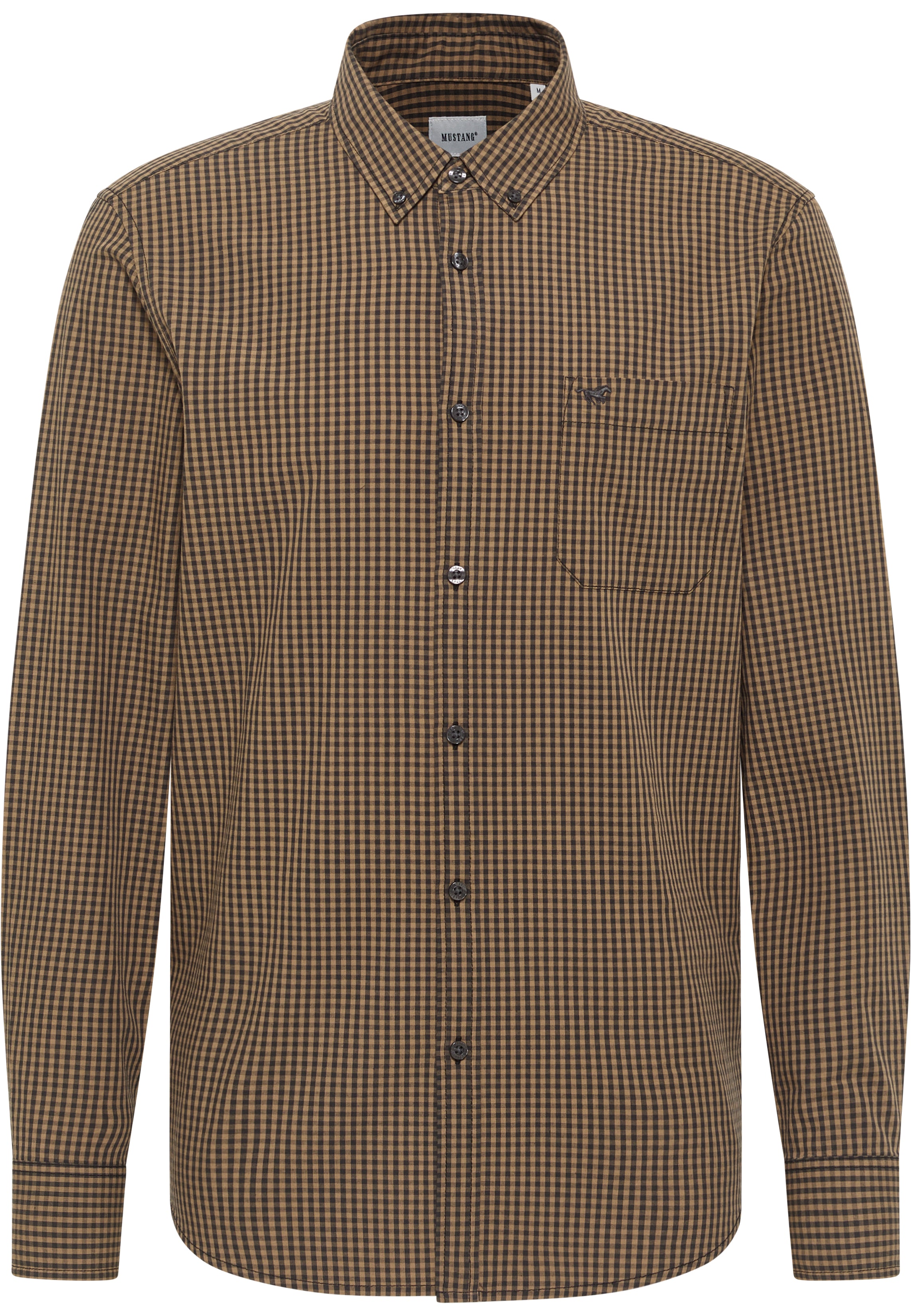 Męska Koszula Mustang Style Chester Gingham Check Brown Navy 1016087 12690