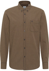 Męska Koszula Mustang Style Chester Gingham Check Brown Navy 1016087 12690