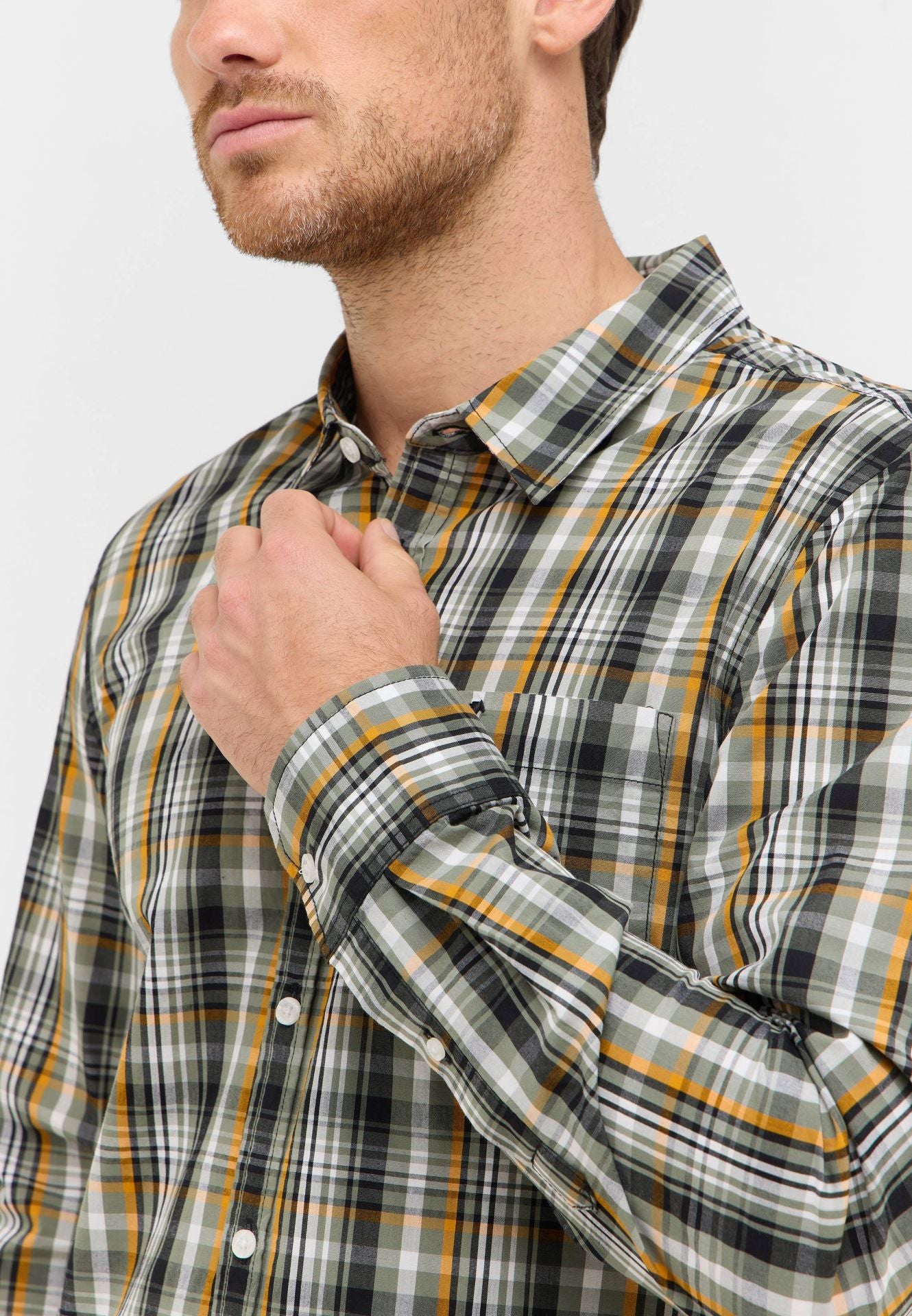 Męska Koszula Mustang Style Chester Poplin multi check green 1016958 12784