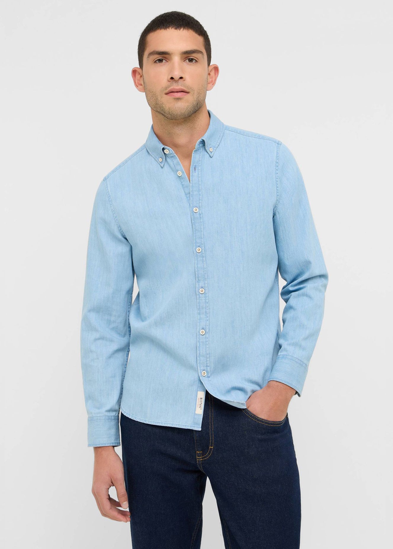 Męska Koszula Mustang Style Cullman Denim Blue 1016946 5000 200