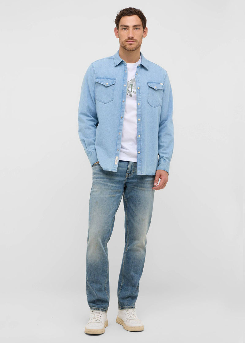 Męska Koszula Mustang Style Duver Denim Blue 1016950 5000 200