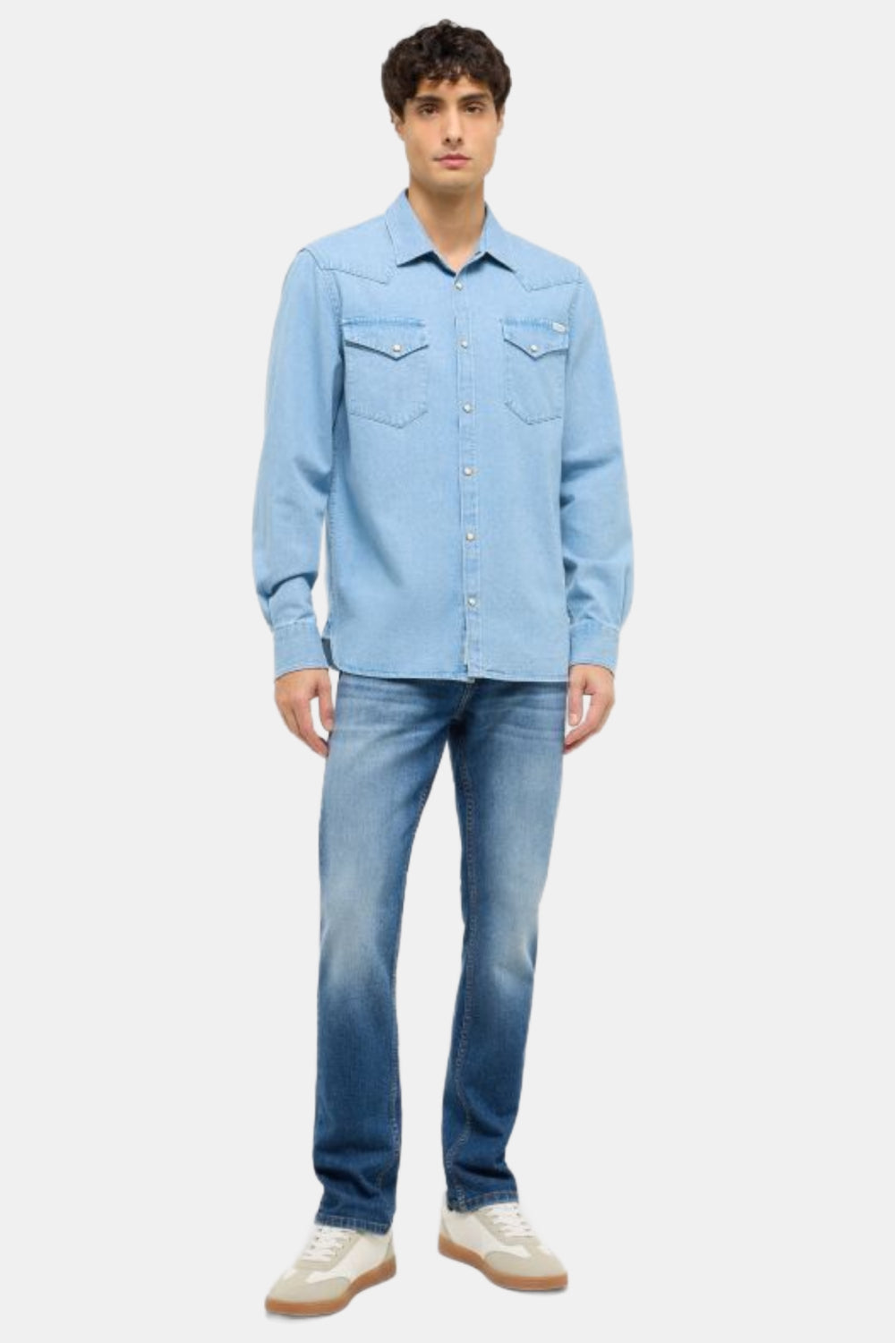 Męska Koszula Mustang Style Duver Denim Blue 1017538 5000 100