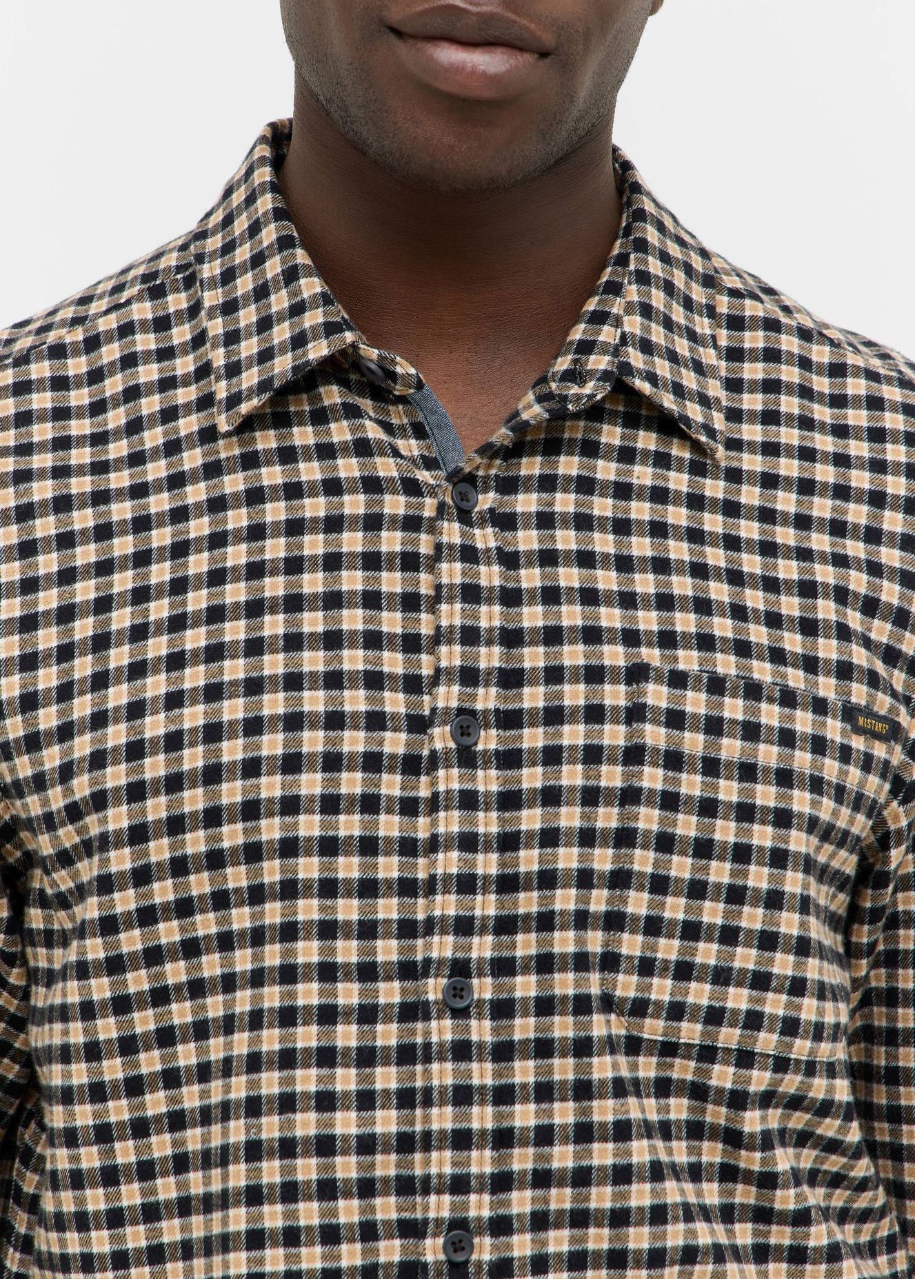 Męska Koszula Mustang Style Eastbridge Brushed Twill Mini Check Black 1016960 12786