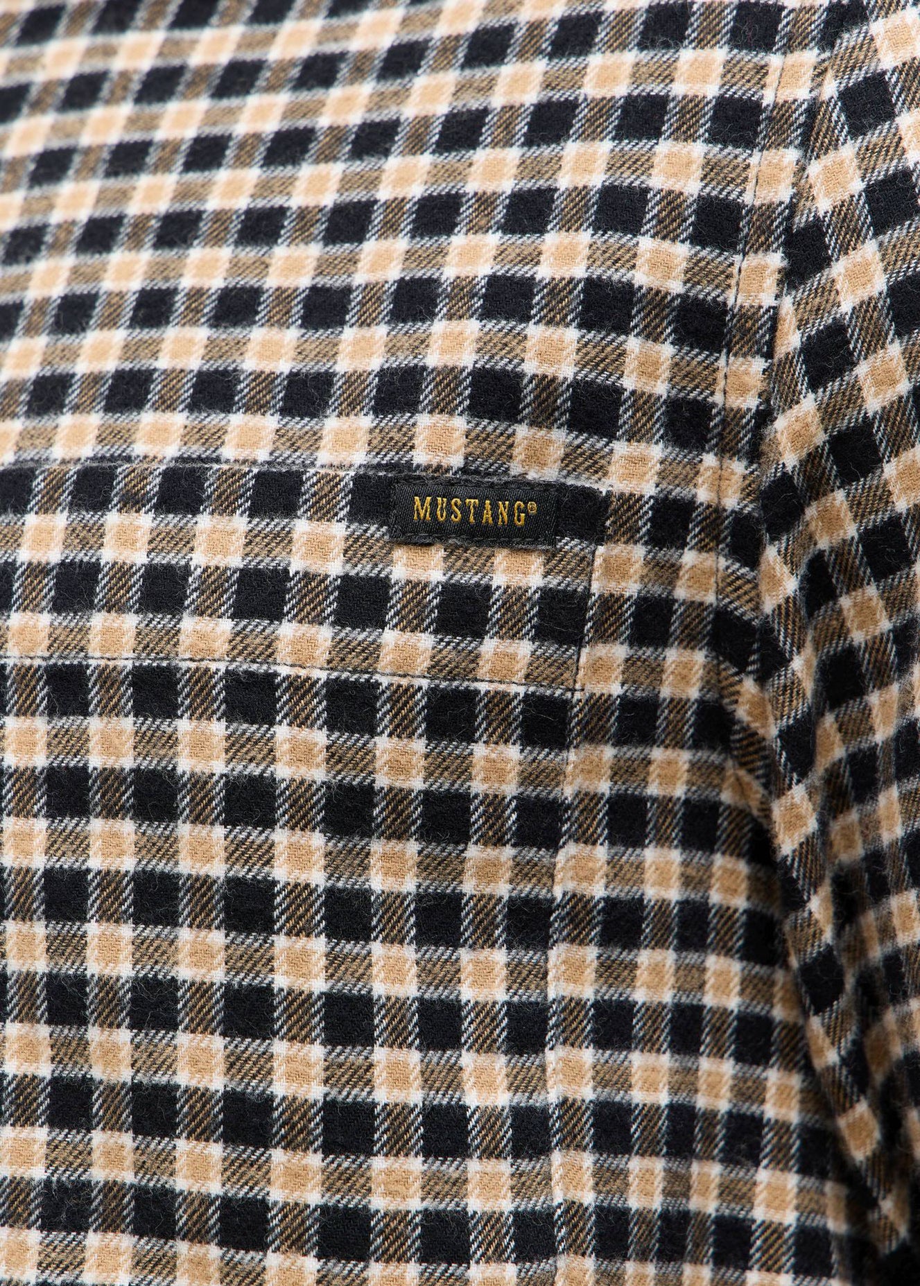 Męska Koszula Mustang Style Eastbridge Brushed Twill Mini Check Black 1016960 12786