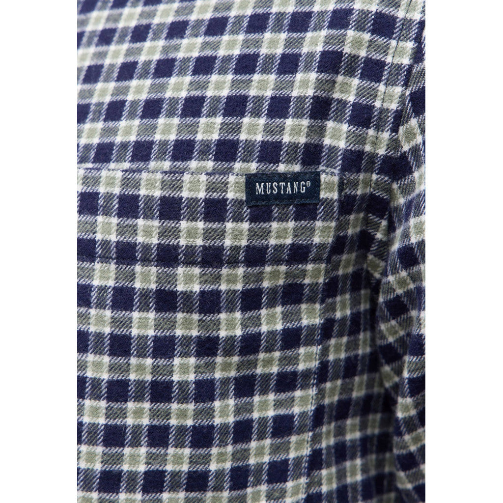 Męska Koszula Mustang Style Eastbridge Brushed Twill Mini Check Blue 1016960 12785