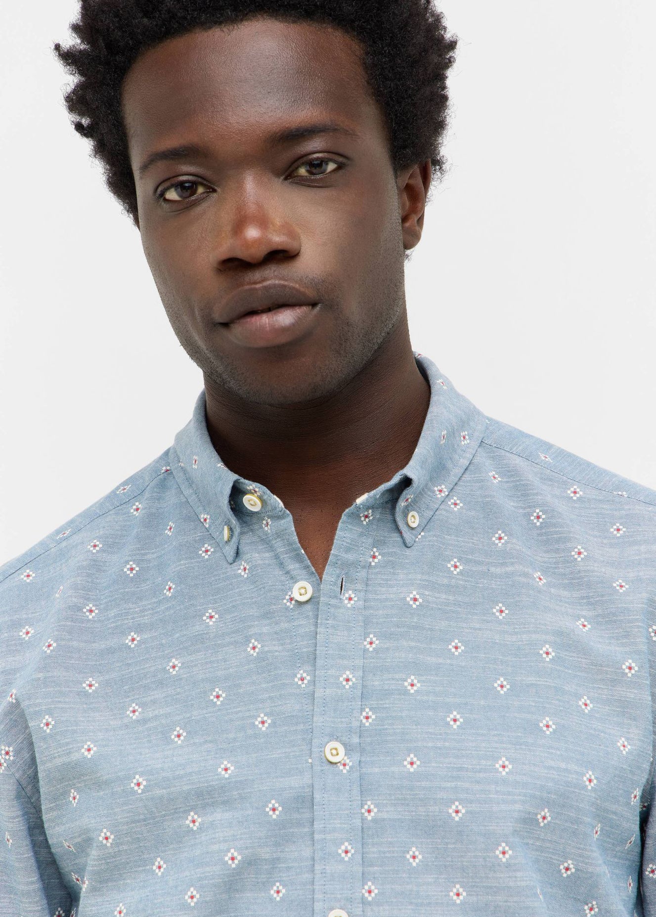 Męska Koszula Mustang Style Elmore Ikat Light Chambray 1016948 12766