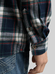 Męska Koszula Tom Tailor Comfort Checked Shirt Navy Multicolor Check 1047337 38516