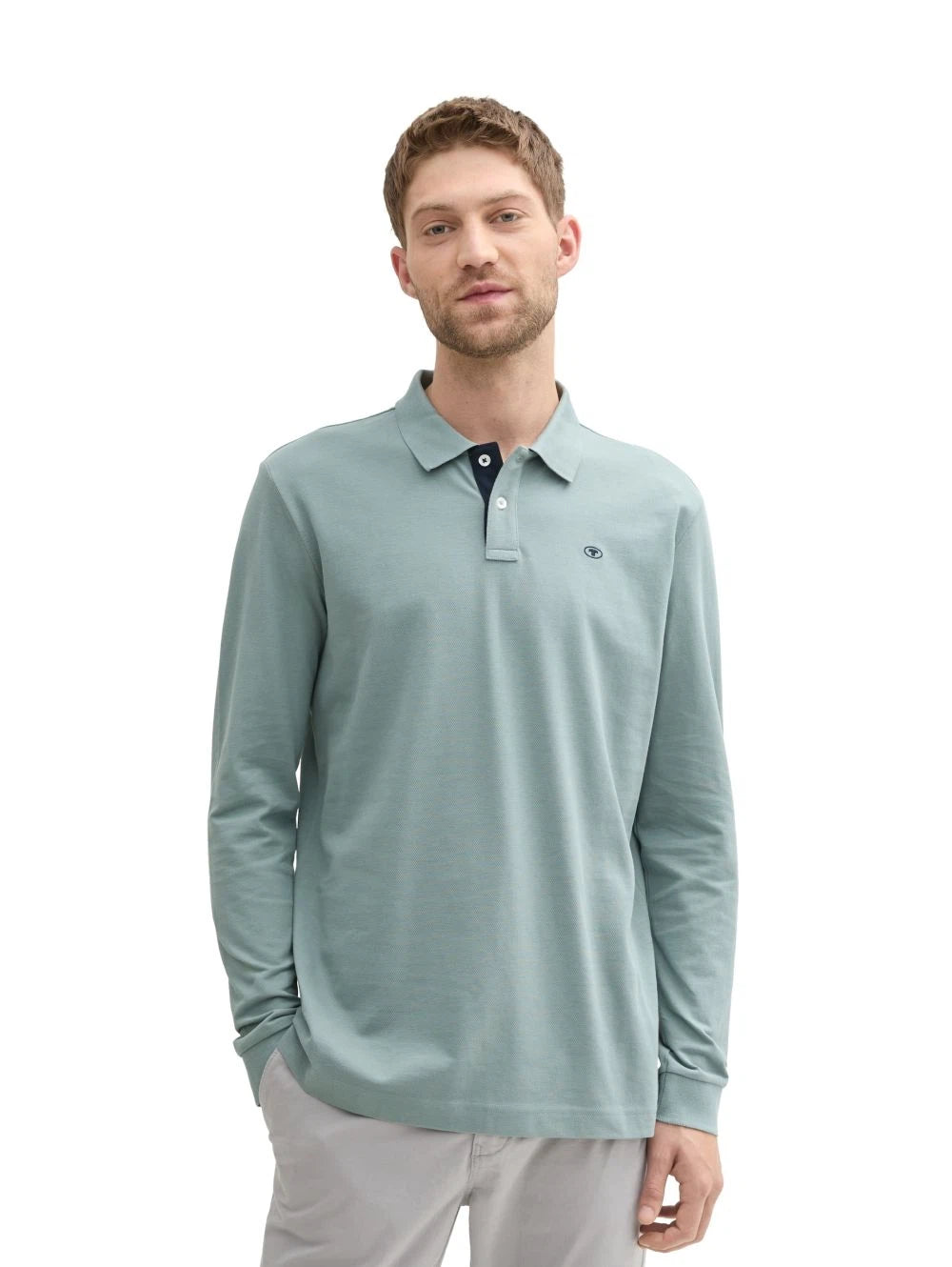 Męska Koszulka Polo Tom Tailor Basic Polo With Contrast Grey Mint 1043278 27475
