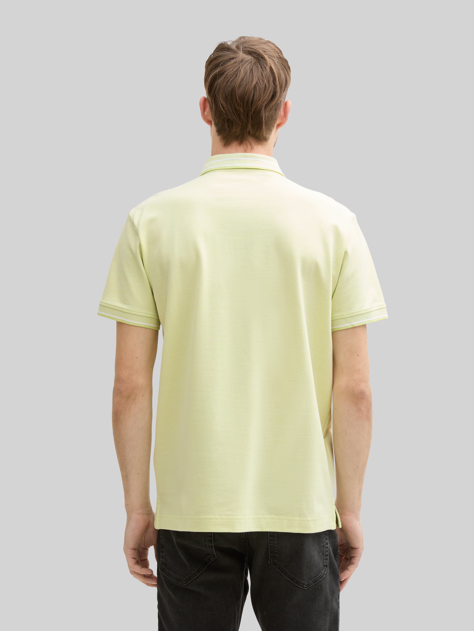 Męska Koszulka Polo Tom Tailor Printed Polo Lime Green Two Tone Pique 1045629 37704