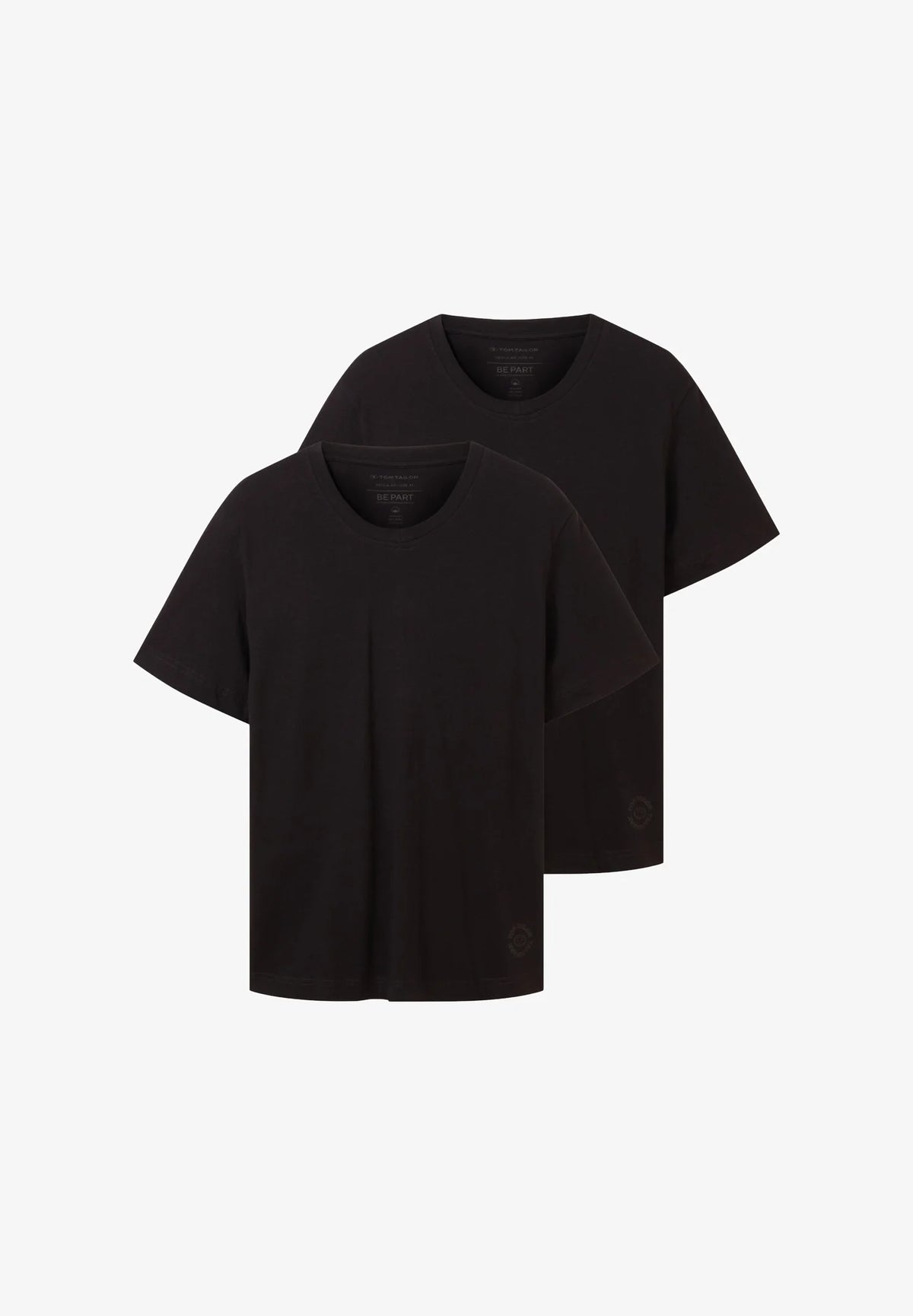 Dwupak Męska Koszulka Tom Tailor Doublepack Crewneck Tee Black 1037741 29999