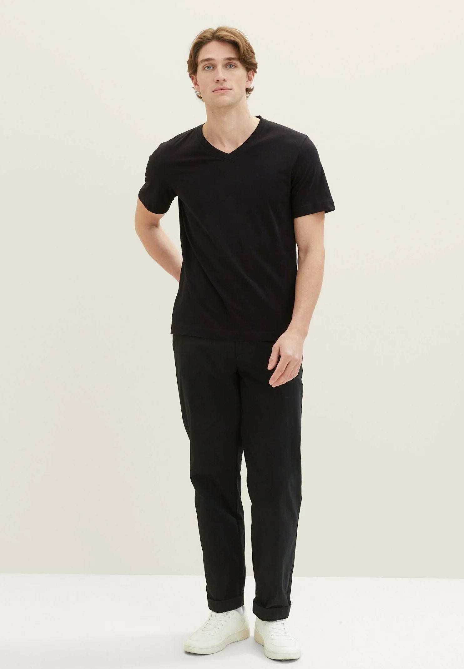 Dwupak Męska Koszulka Tom Tailor Doublepack Crewneck Tee Black 1037741 29999