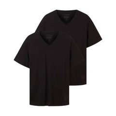 Dwupak Męska Koszulka Tom Tailor Doublepack V-neck Tee Black 1037738 29999