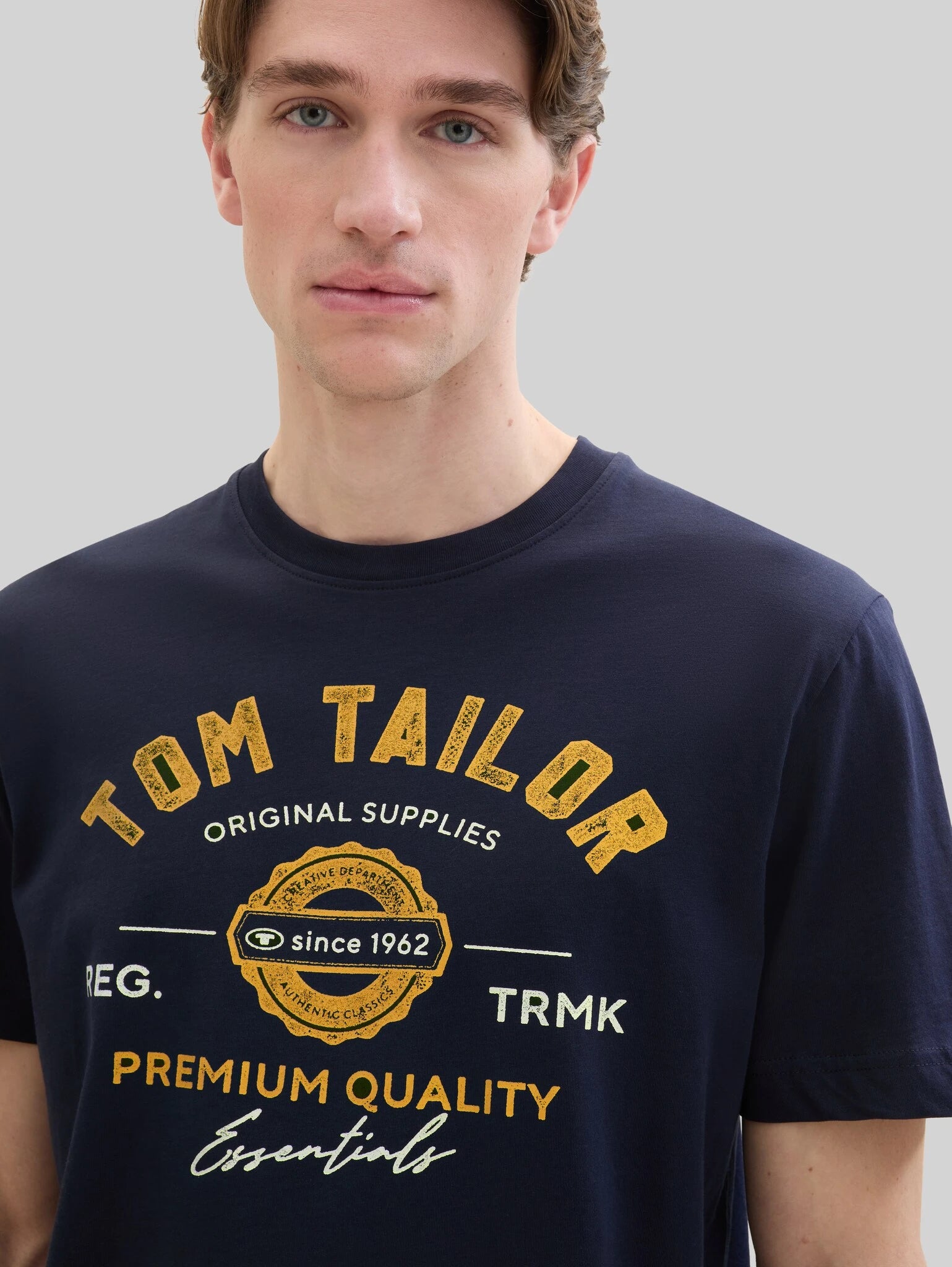Męska Koszulka Tom Tailor Logo Tee Dark Blue 1037735 10302