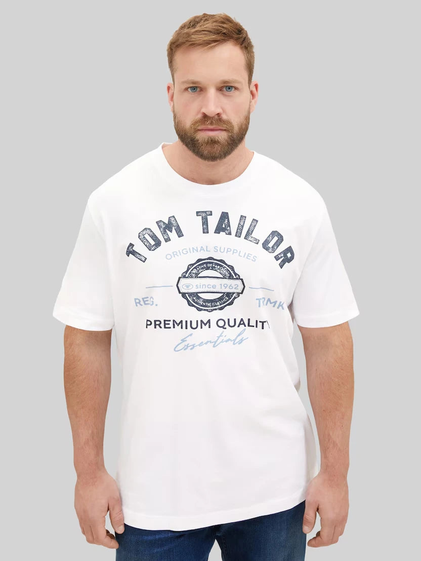 Męska Koszulka Tom Tailor Plus Logo Tee White 1039944 20000