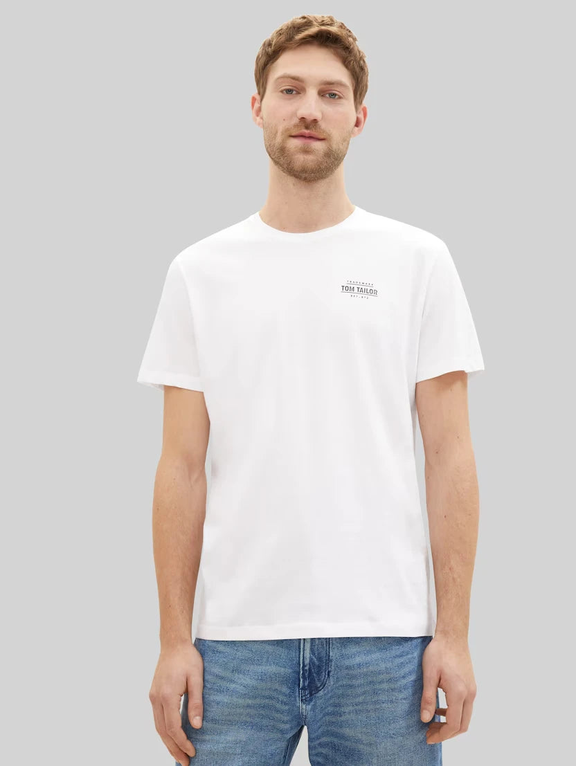 Męska Koszulka Tom Tailor Printed T-shirt White 1042195 20000