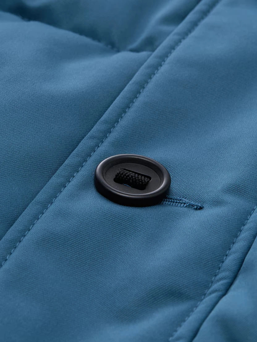 Męska Kurtka Tom Tailor Puffer Jacket With Hood Real Teal Blue 1046971 38224