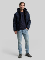 Męska Kurtka Tom Tailor Puffer Jacket With Hood Sky Captain Blue 1046971 10668