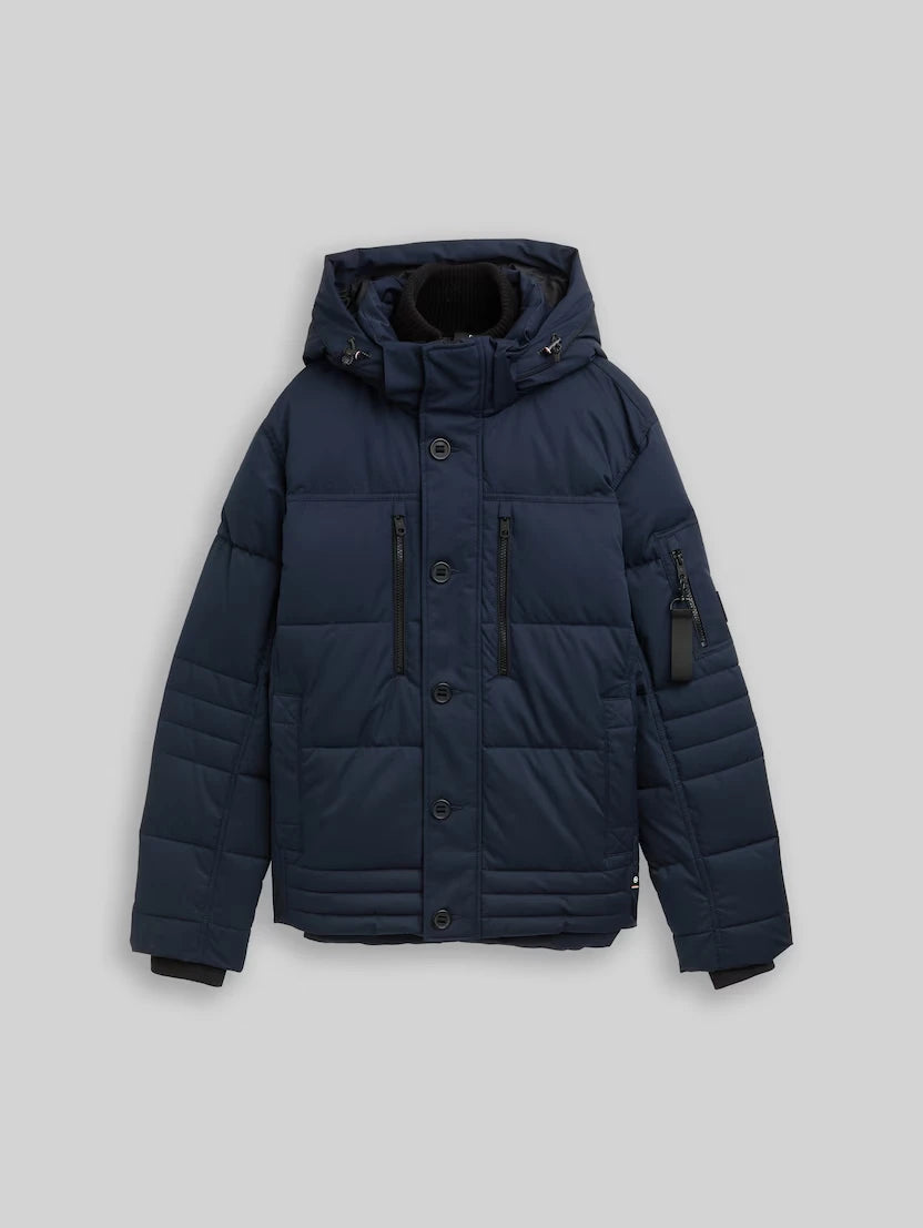 Męska Kurtka Tom Tailor Puffer Jacket With Hood Sky Captain Blue 1046971 10668