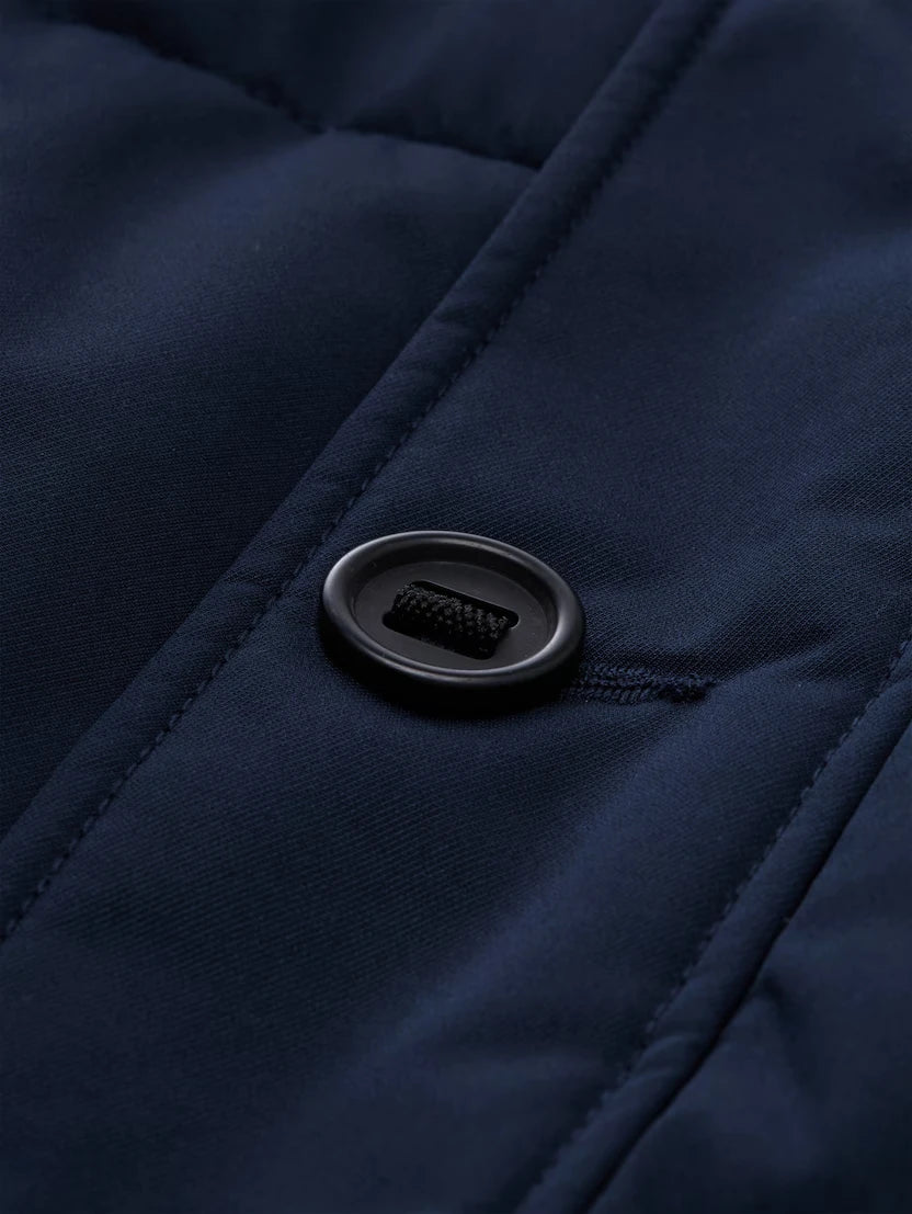 Męska Kurtka Tom Tailor Puffer Jacket With Hood Sky Captain Blue 1046971 10668