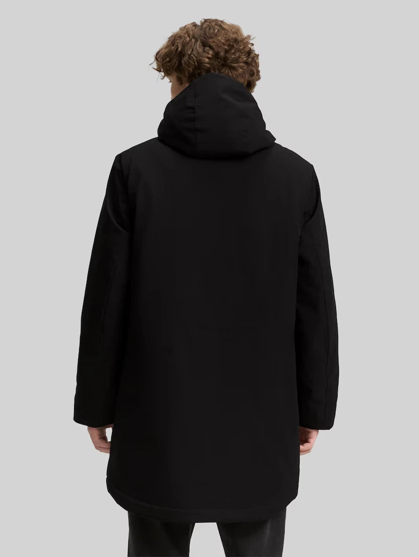 Męska Kurtka Tom Tailor Tech Hooded Parka Black 1046899 29999