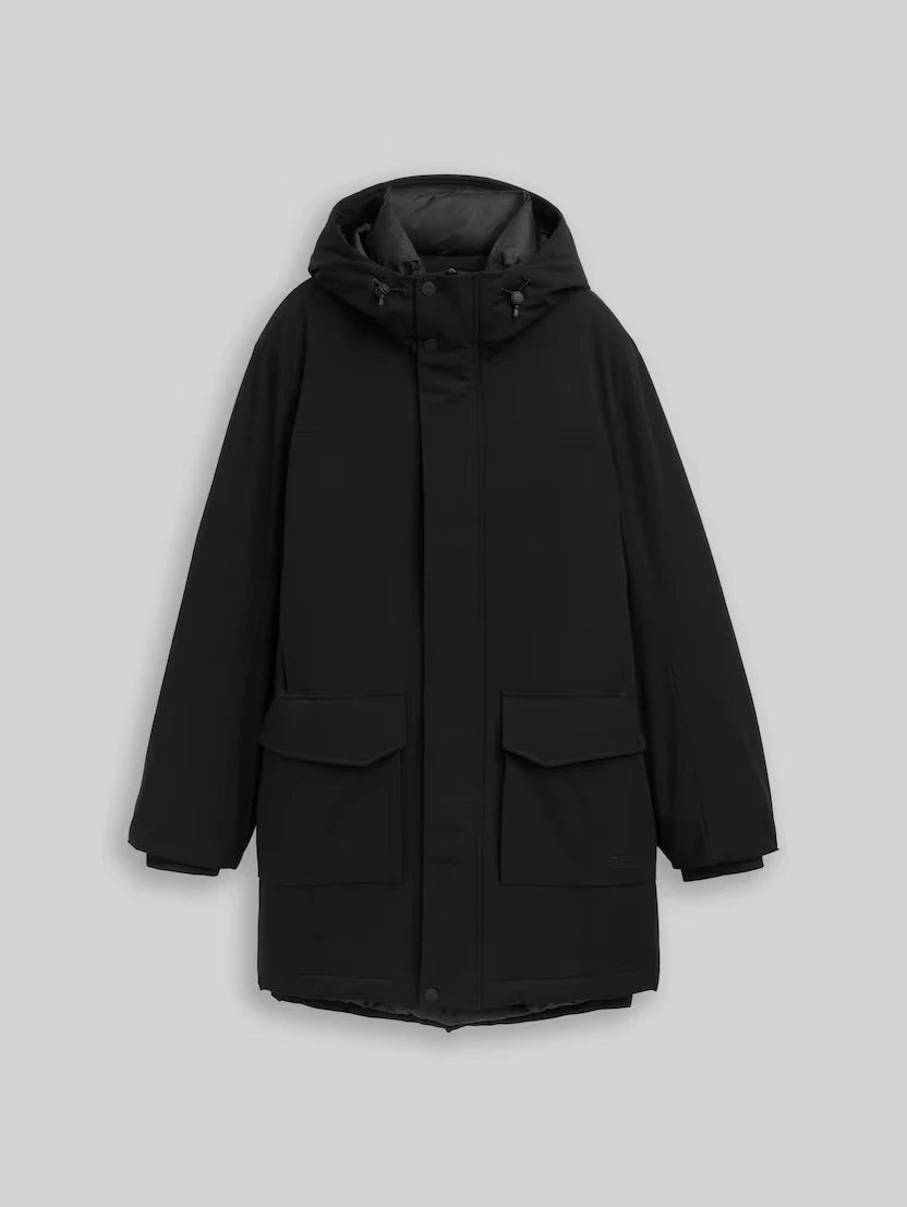 Męska Kurtka Tom Tailor Tech Hooded Parka Black 1046899 29999