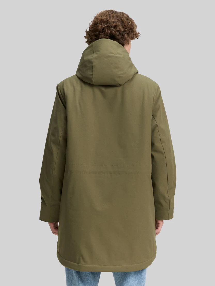 Męska Kurtka Tom Tailor Tech Hooded Parka Jungle Soil Green 1046899 11848