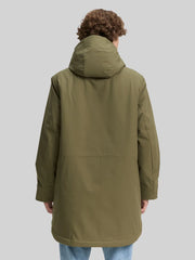 Męska Kurtka Tom Tailor Tech Hooded Parka Jungle Soil Green 1046899 11848