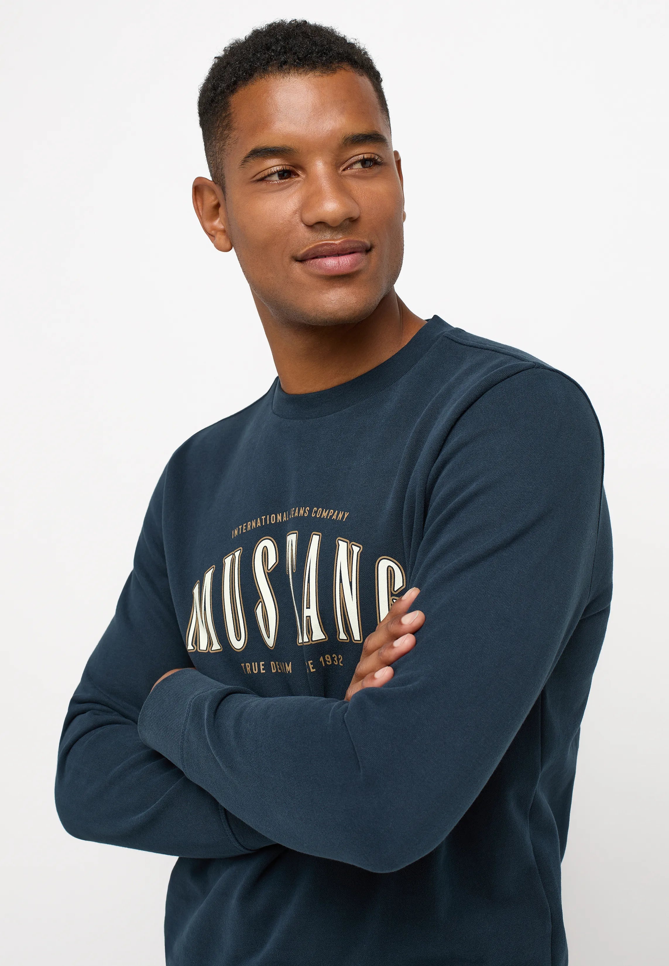 Męska Bluza Nierozpinana Mustang Style Ben Crewneck Carbon 1014505 4135