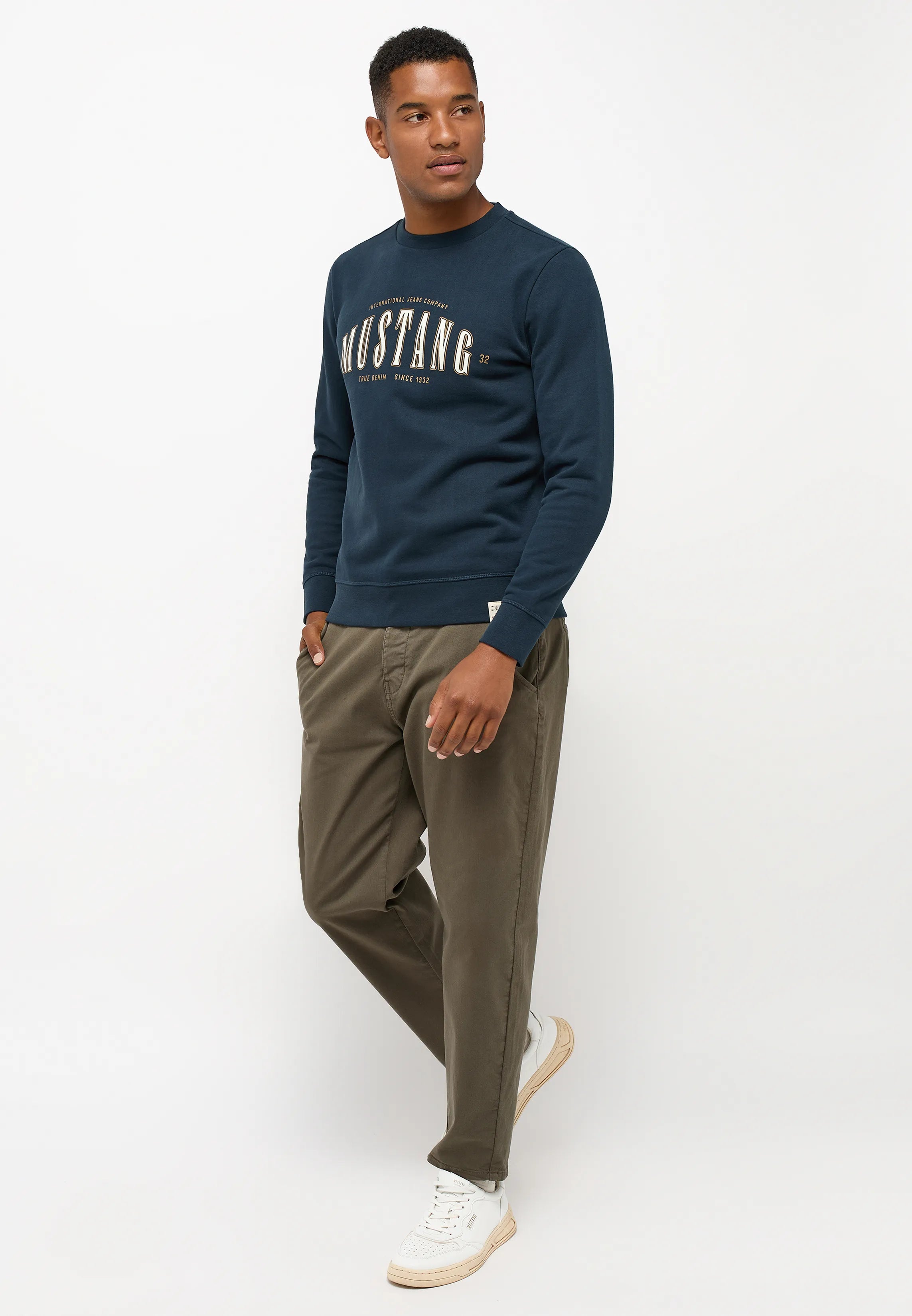 Męska Bluza Nierozpinana Mustang Style Ben Crewneck Carbon 1014505 4135