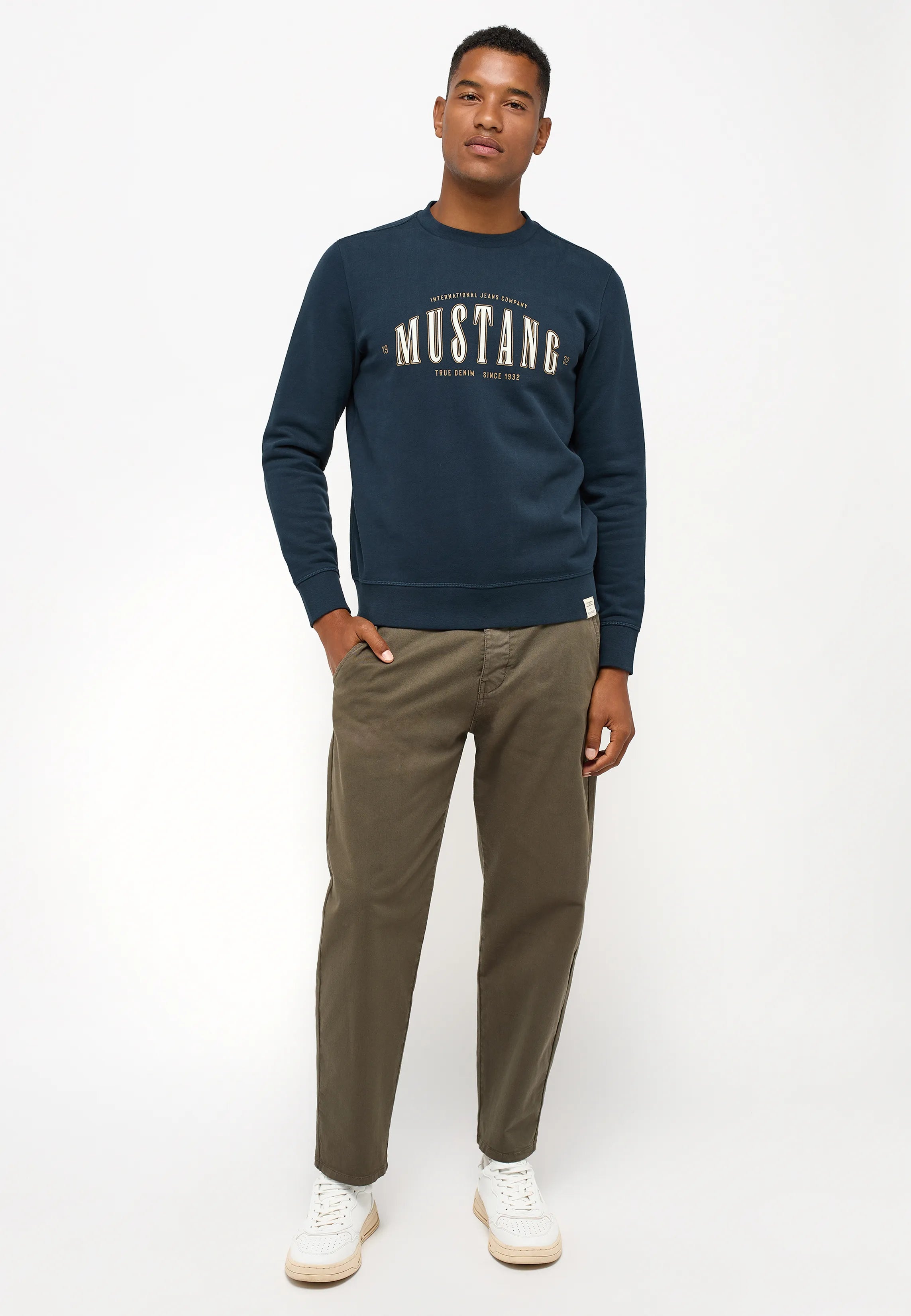 Męska Bluza Nierozpinana Mustang Style Ben Crewneck Carbon 1014505 4135