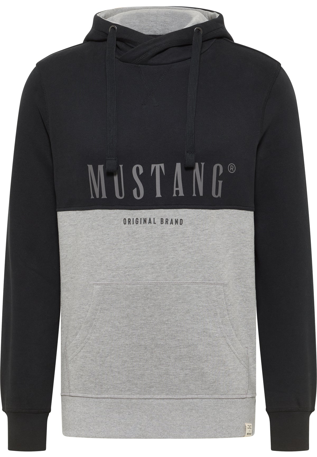 Męska Bluza Nierozpinana Mustang Style Bennet H Logoprint Jet Black 1017004 4188