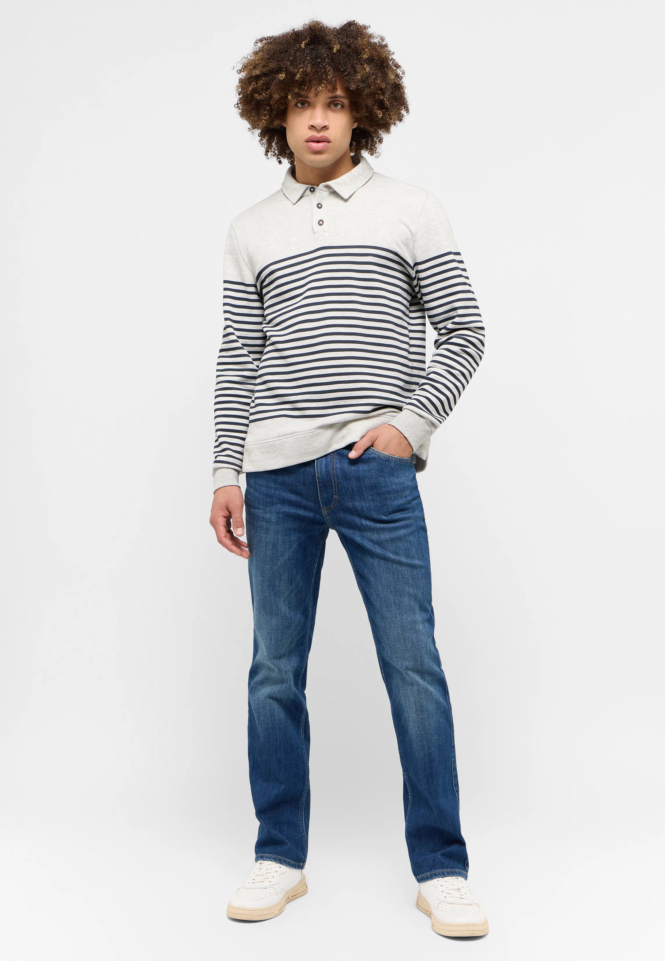 Męski Longsleeve Mustang Style Pinehurst Whisper White Melange 1015684 2078