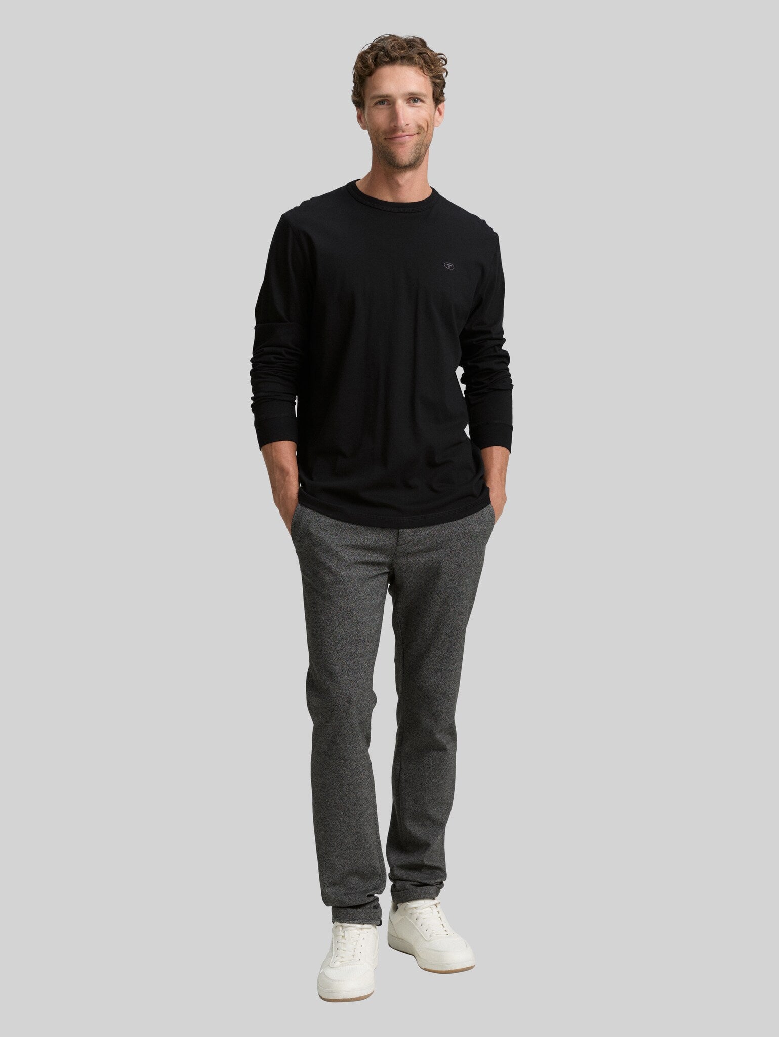 Męski Longsleeve Tom Tailor Basic Black 1048902 29999