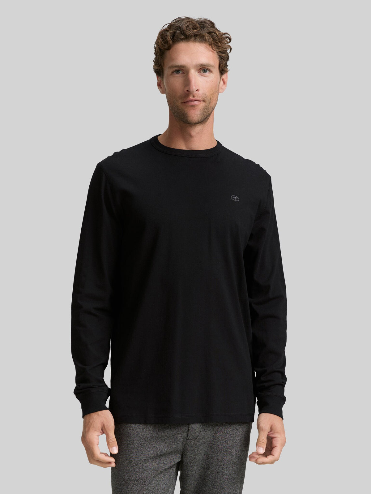 Męski Longsleeve Tom Tailor Basic Black 1048902 29999