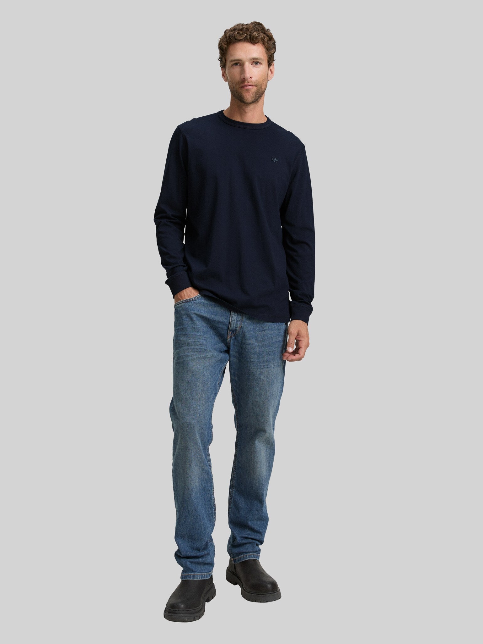 Męski Longsleeve Tom Tailor Basic Sky Captain Blue 1048902 10668