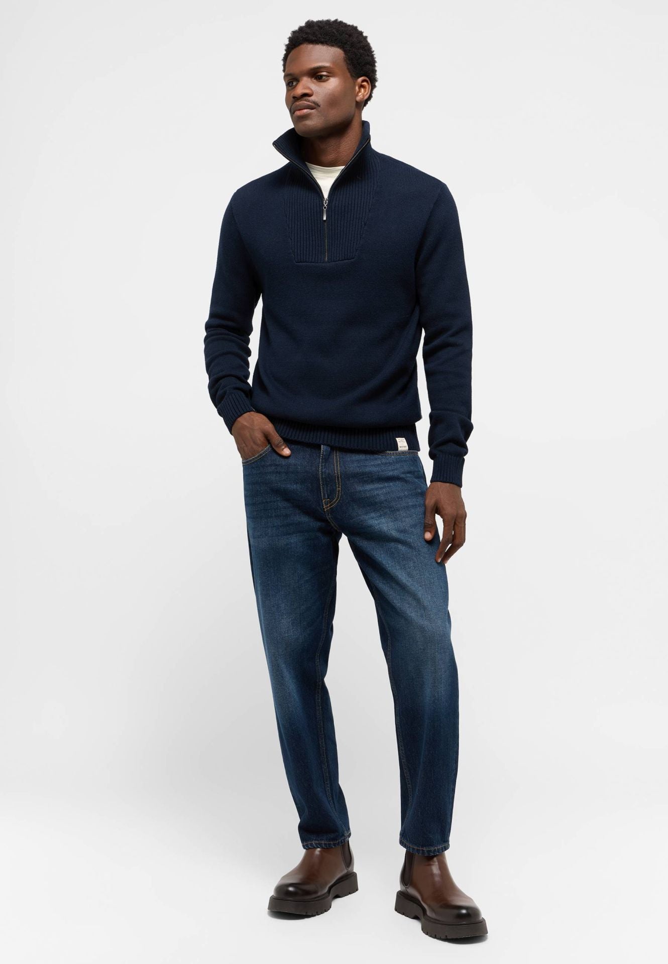 Męski Sweter Mustang Eastvale Dark Sapphire 1015802 4136