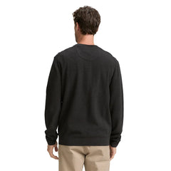 Męski Sweter Tom Tailor Structured Crewneck Knit Black Grey Melange 1047570 10617