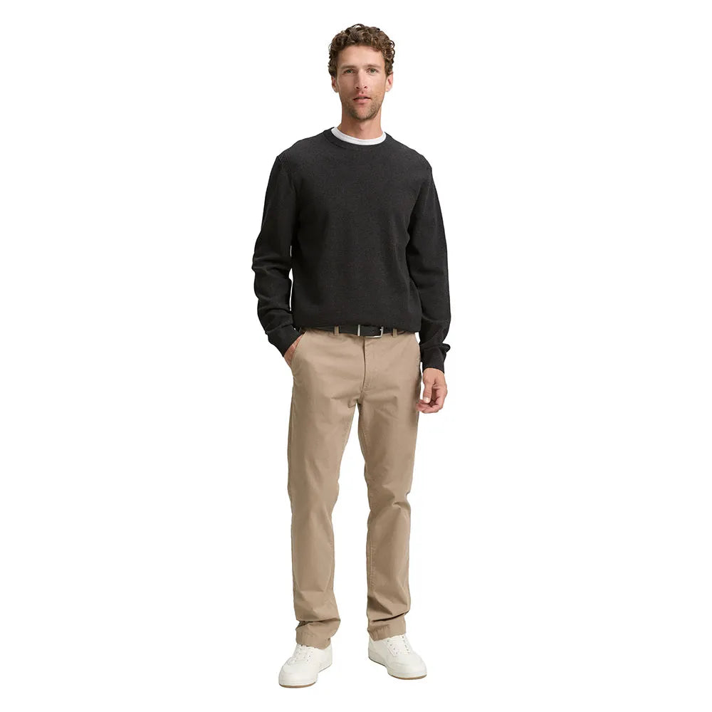 Męski Sweter Tom Tailor Structured Crewneck Knit Black Grey Melange 1047570 10617