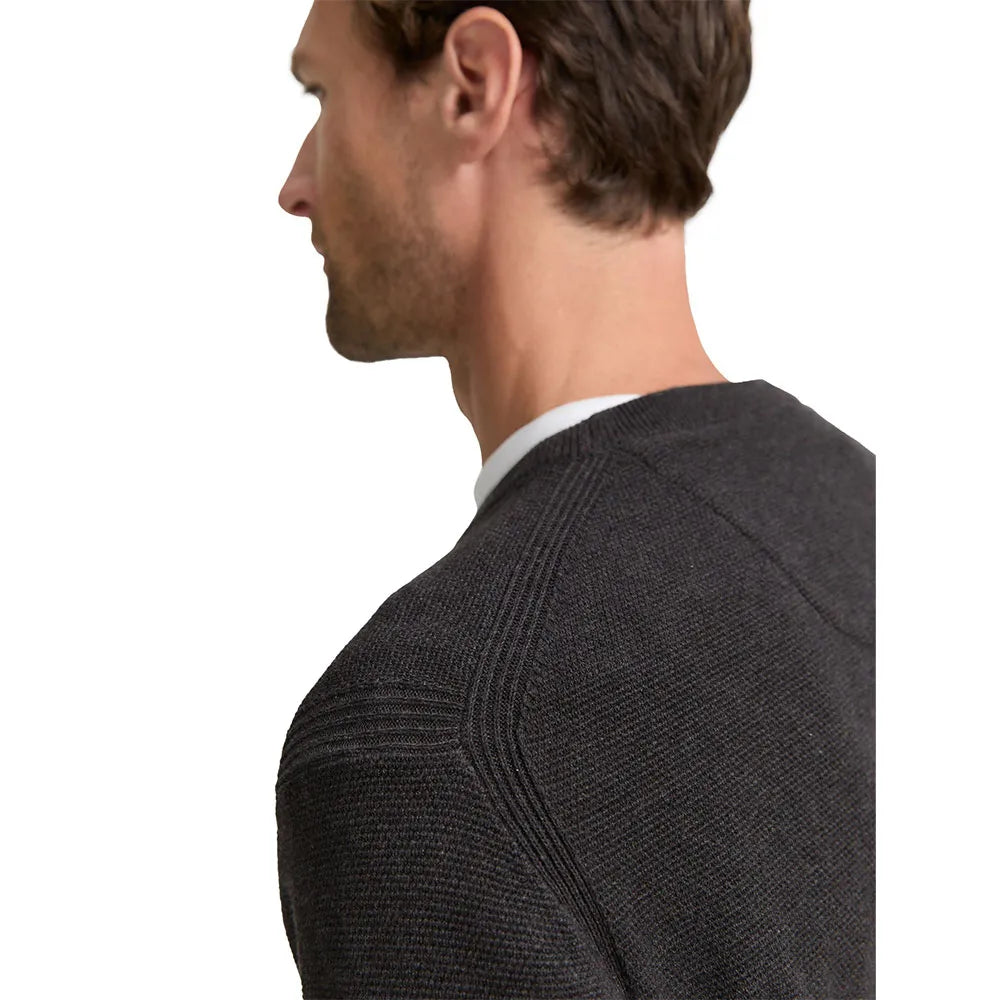 Męski Sweter Tom Tailor Structured Crewneck Knit Black Grey Melange 1047570 10617