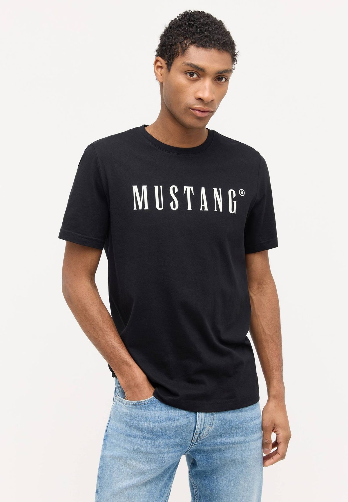 Męski T-Shirt Koszulka MUSTANG Style Austin Black 1014695 4142