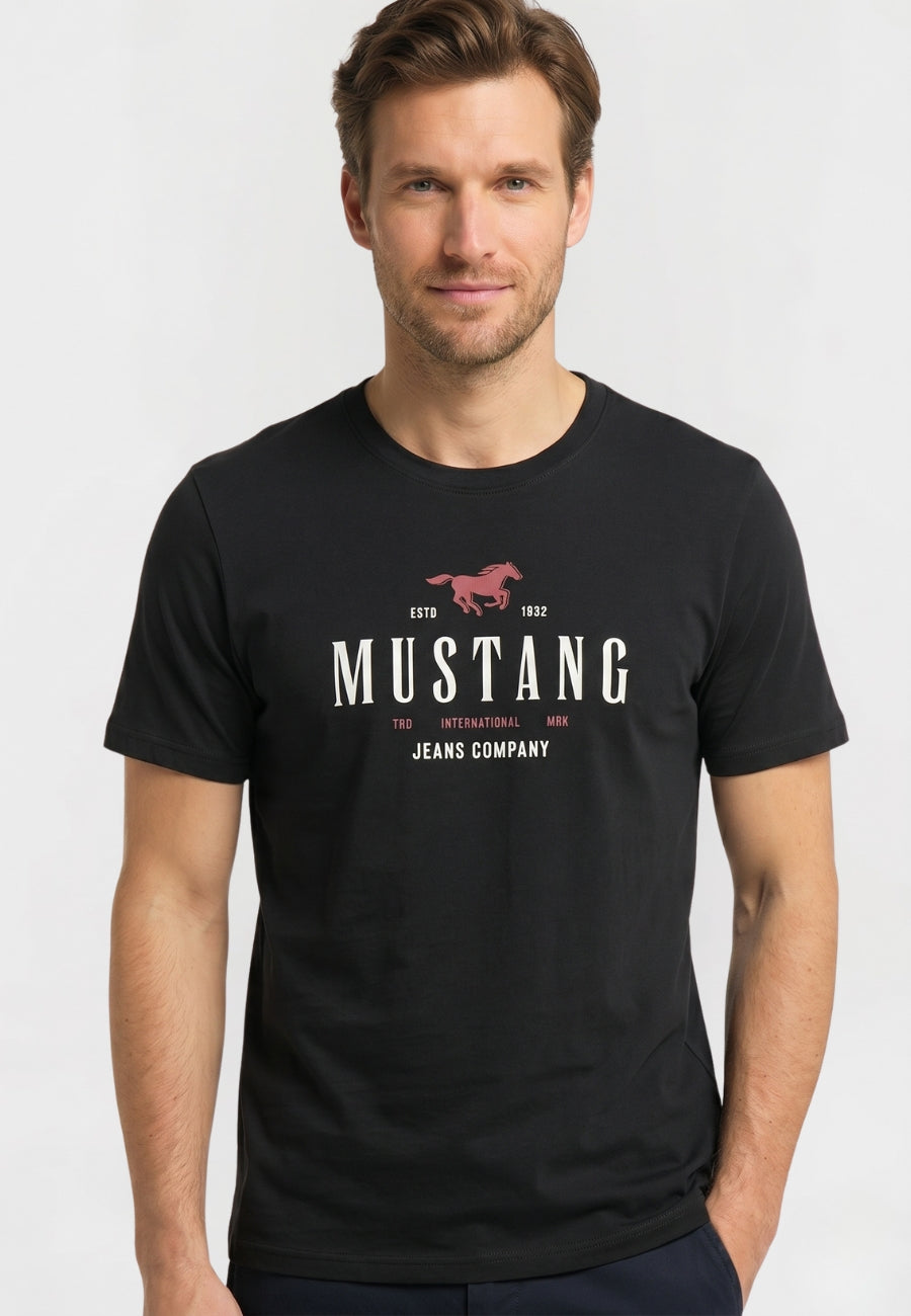 Męski T-Shirt Mustang Style Alex C Print Black 1016683 4142