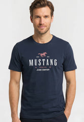Męski T-Shirt Mustang Style Alex C Print Dark Sapphire 1016683 4136