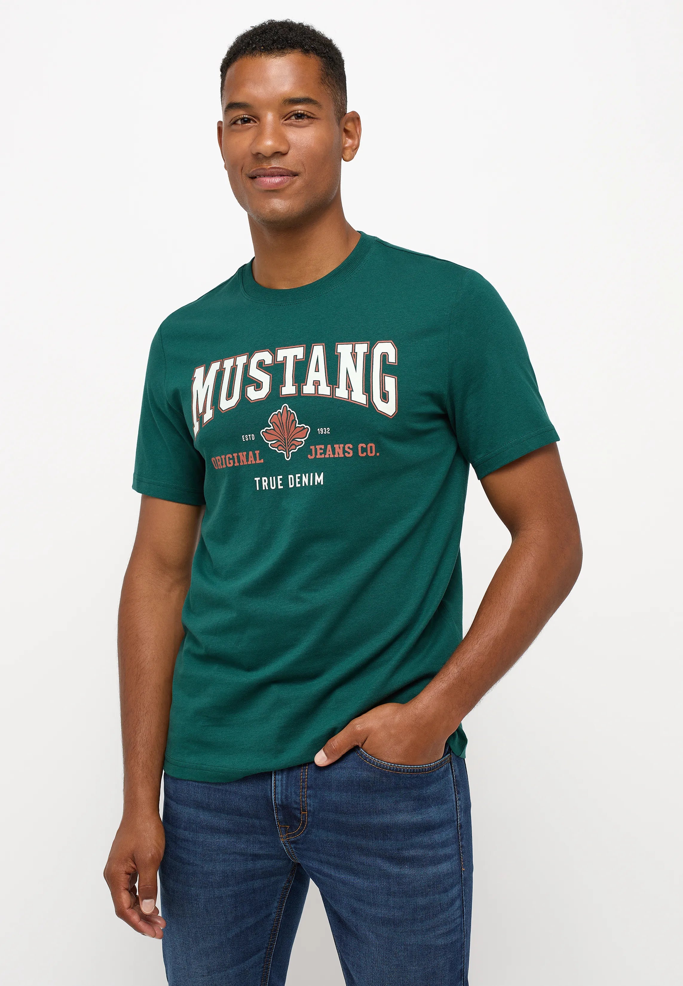 Męski T-Shirt Mustang Style Alex C Print June Bug 1014462 6485