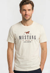 Męski T-Shirt Mustang Style Alex C Print Whisper White 1016683 2013