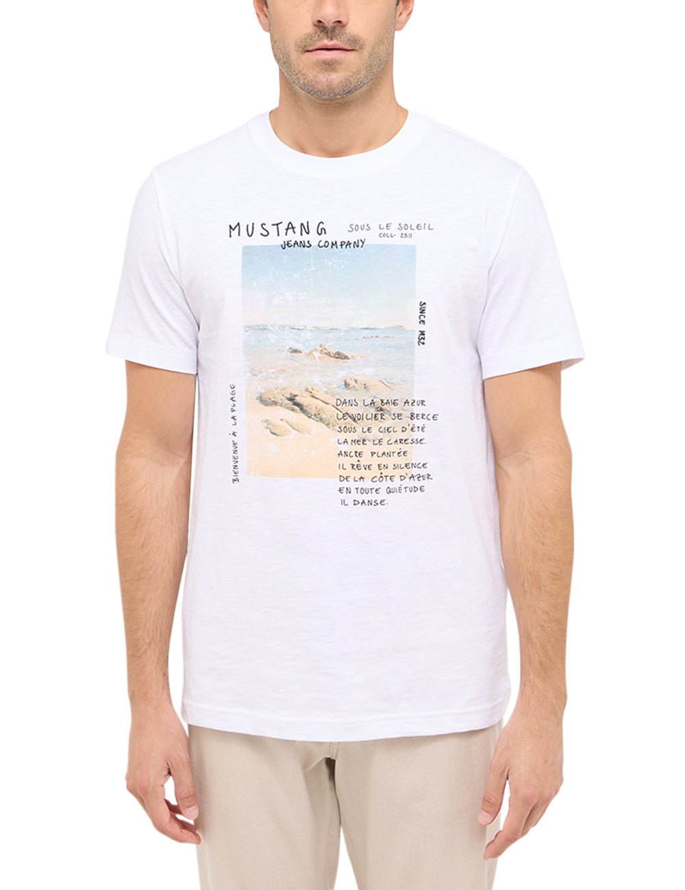 Męski T-Shirt Mustang Style Austin Bright White 1016282 2007