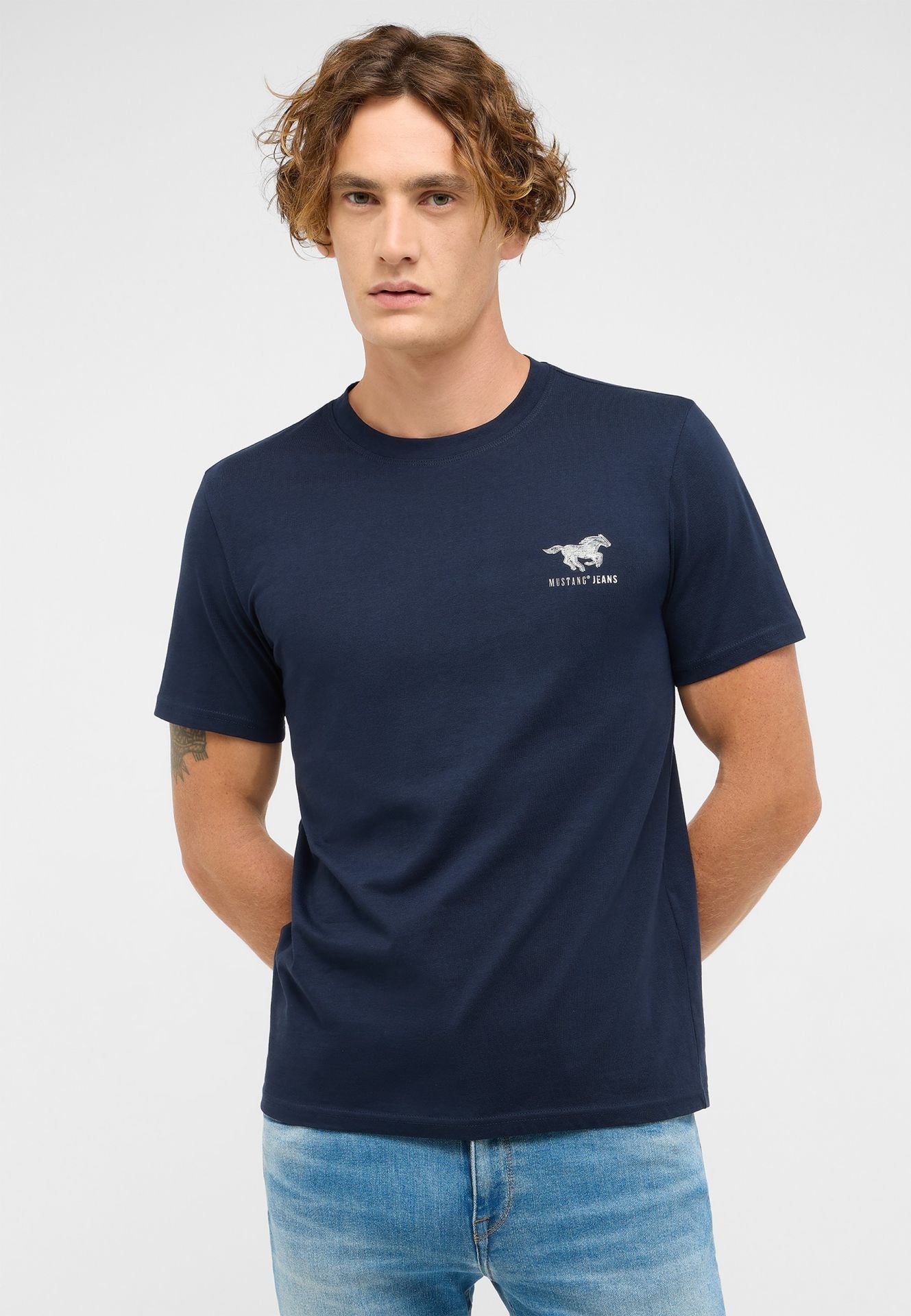 Męski T-Shirt Mustang Style Austin Dark Sapphire 1017126 4136