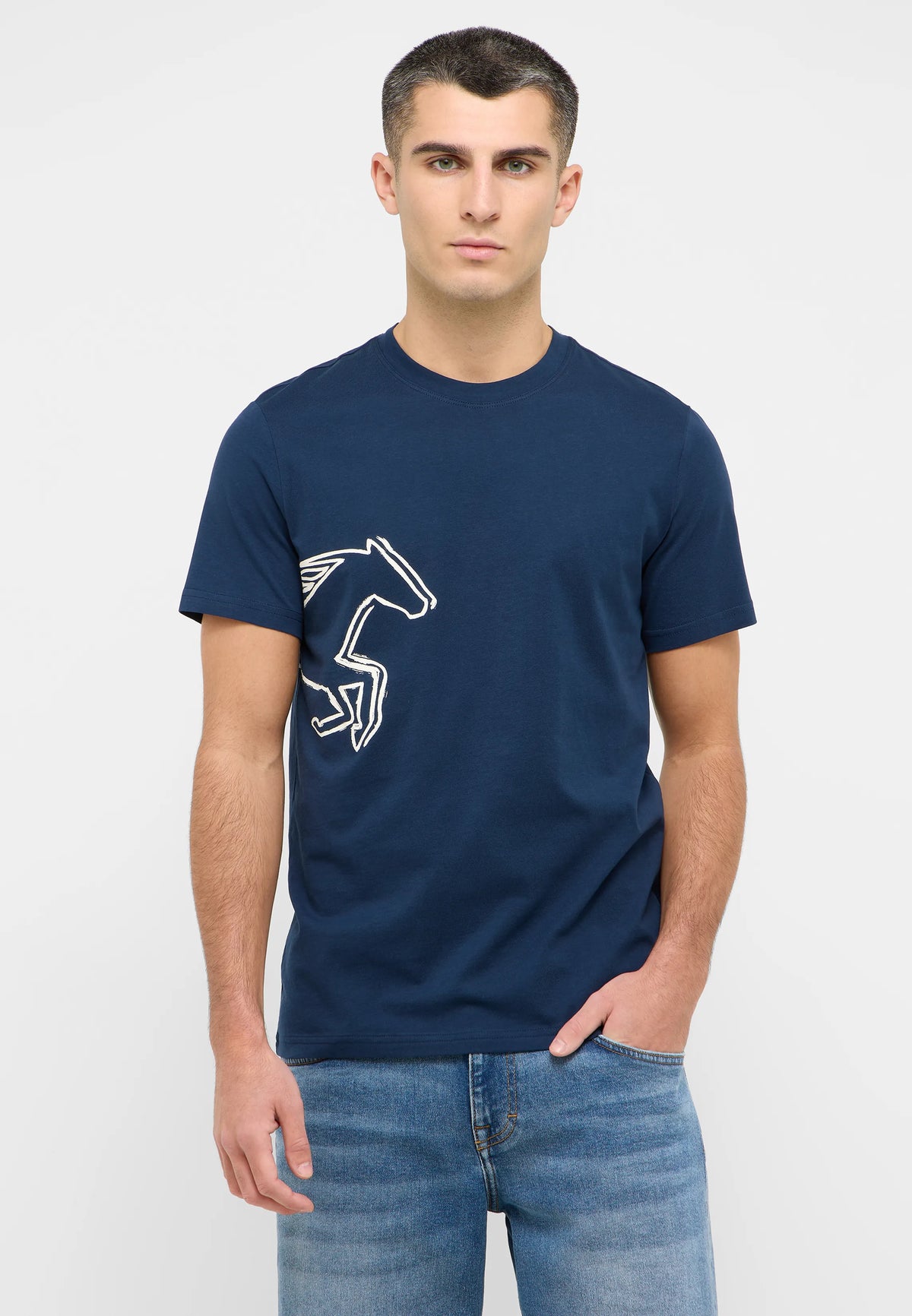 Męski T-Shirt Mustang Style Austin Dress Blues 1016493 5334